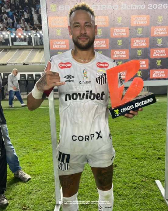 内马尔获桑托斯对阵雷莫最佳球员 双响助球队取